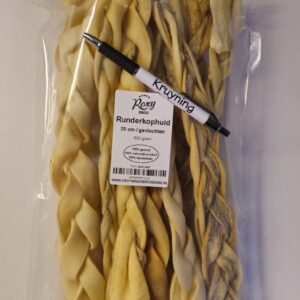 Runderkophuid 30 cm, gevlochten, 500 gram